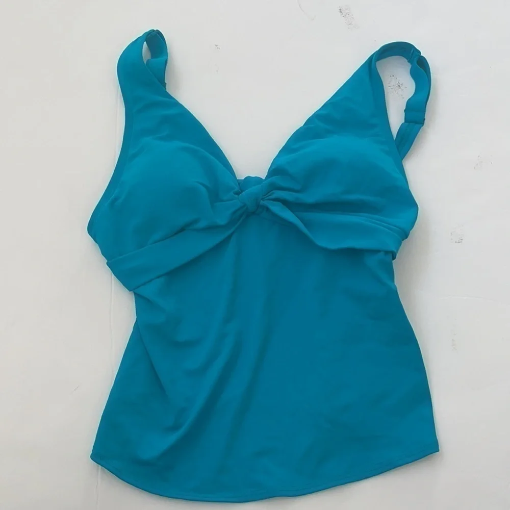 Robin Piccone Aqua blue Olivia Tankini swim top S NWOT